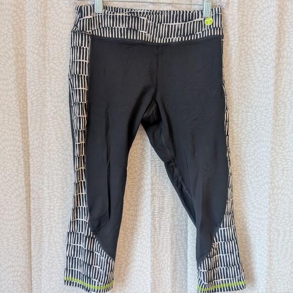 Trina Turk Recreation Leggings Black/Lime Small - Picture 3 of 6